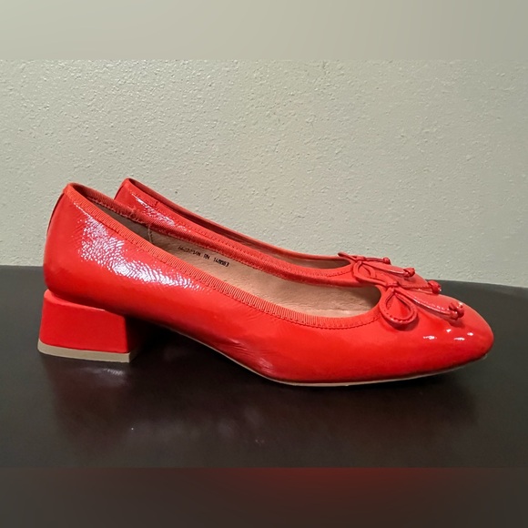 Anthropologie Bibi Lou Heeled Ballet Pumps Red 41 EU 10 US - Picture 4 of 16